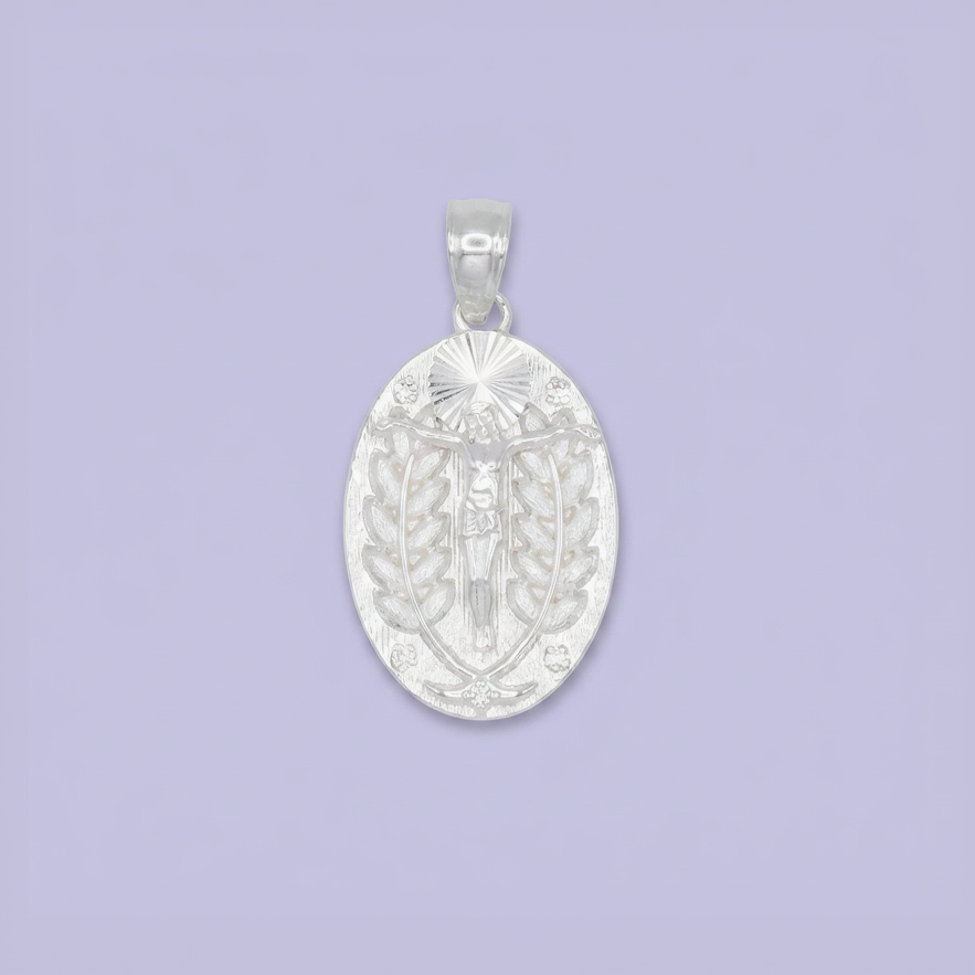 Medalla de Plata .925 Cristo con Bellos Laureles mod. 2725