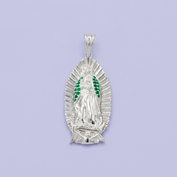 Dije Bulto de Plata .925 Virgen Guadalupe con Resplandor Brillante mod. 2749