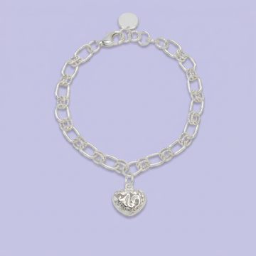 Pulsera de Plata .925 Tejido de Ancla con Corazón mod. 2675