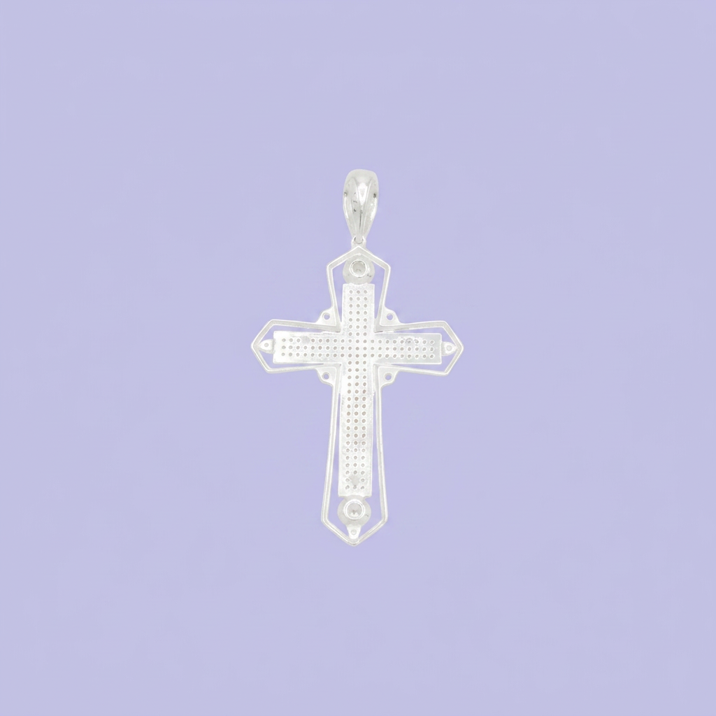 Dije de Plata .925 Crucifijo Luz Divina con Zirconias mod. 2740