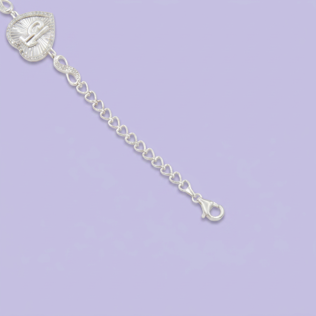 Pulsera de Plata .925 con Diseño de 15 años y Corazón con Zirconia mod. 2733