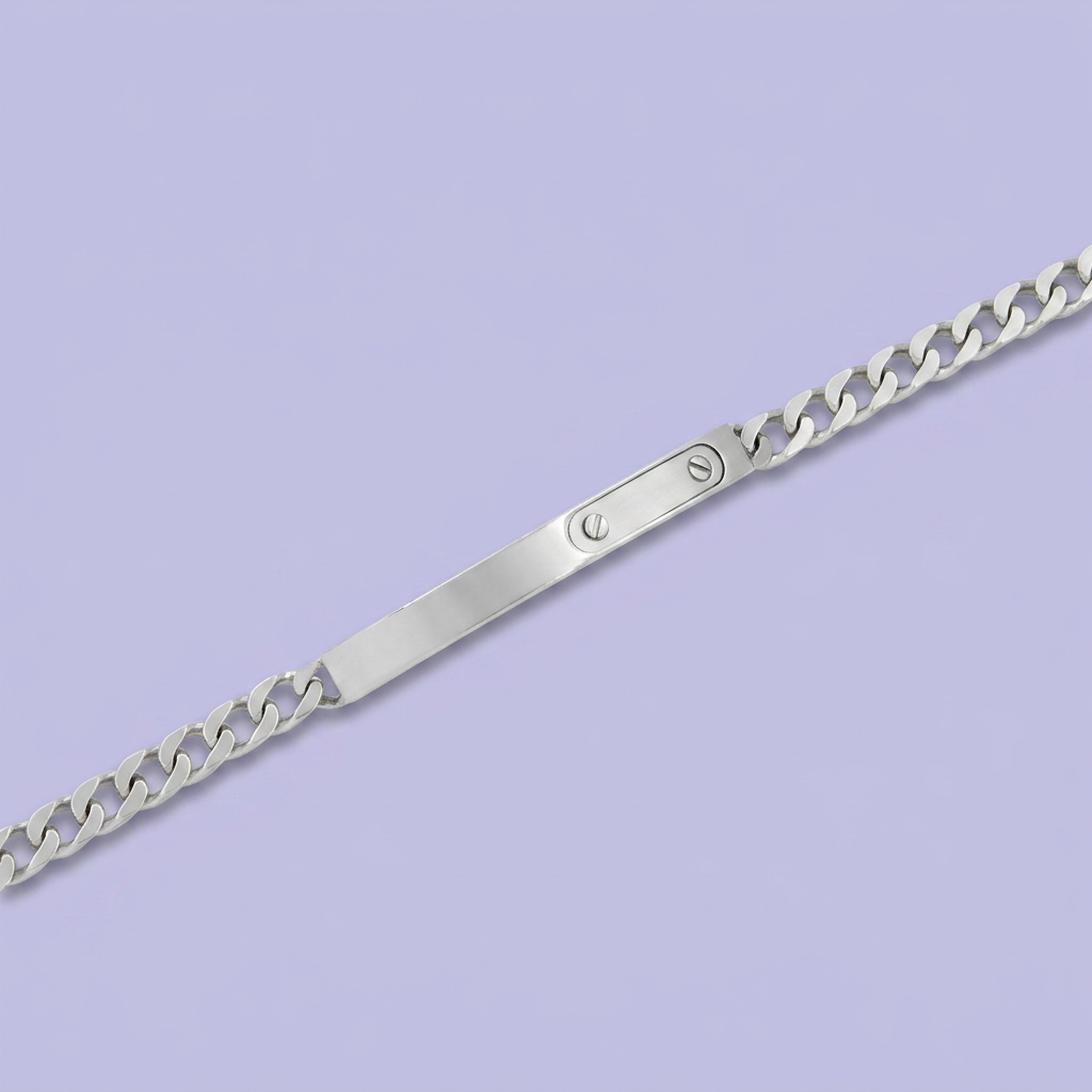 Esclava de Plata .925 Semihueca de Tejido Barbado con Rodio mod. 2322