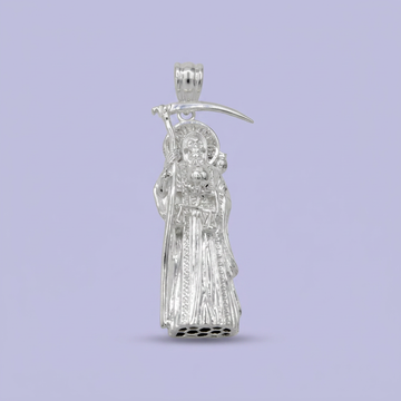 Dije Bulto de Plata .925 Santa Muerte de Diseño Hueco y Fino mod. 2752