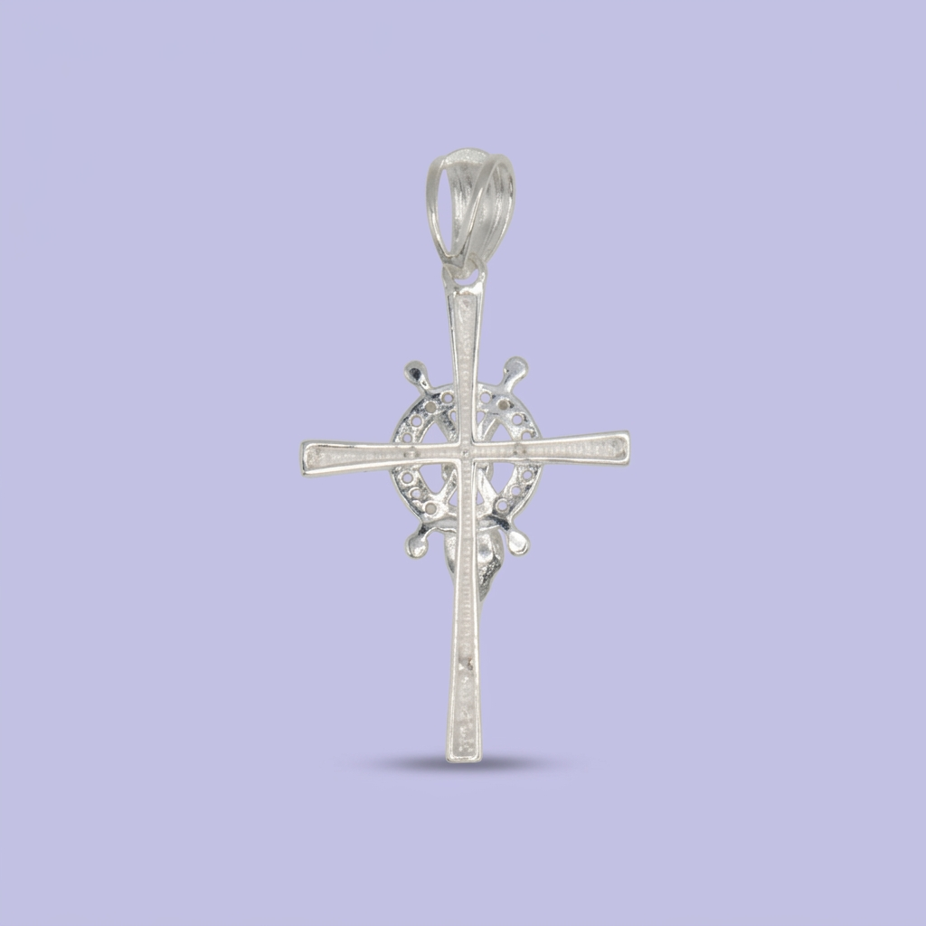 Dije de Plata .925 Cristo con Incrustación de Zirconias mod. 2602