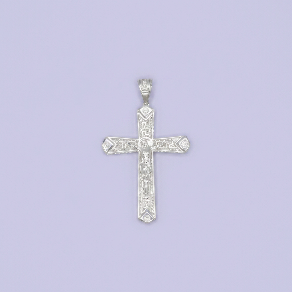 Dije de Plata .925 Crucifijo con Finas Grecas mod. 2728