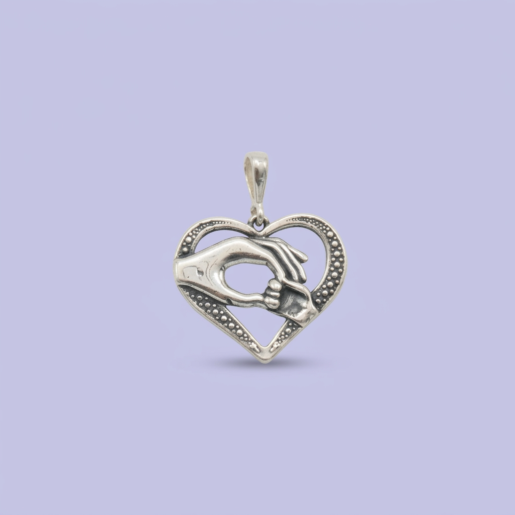 Dije de Plata .925 Corazón Madre e Hijo mod. 2513
