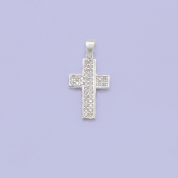 Dije de Plata .925 Cruz Especial con Cruce Incrustada de Zirconias mod. 2868