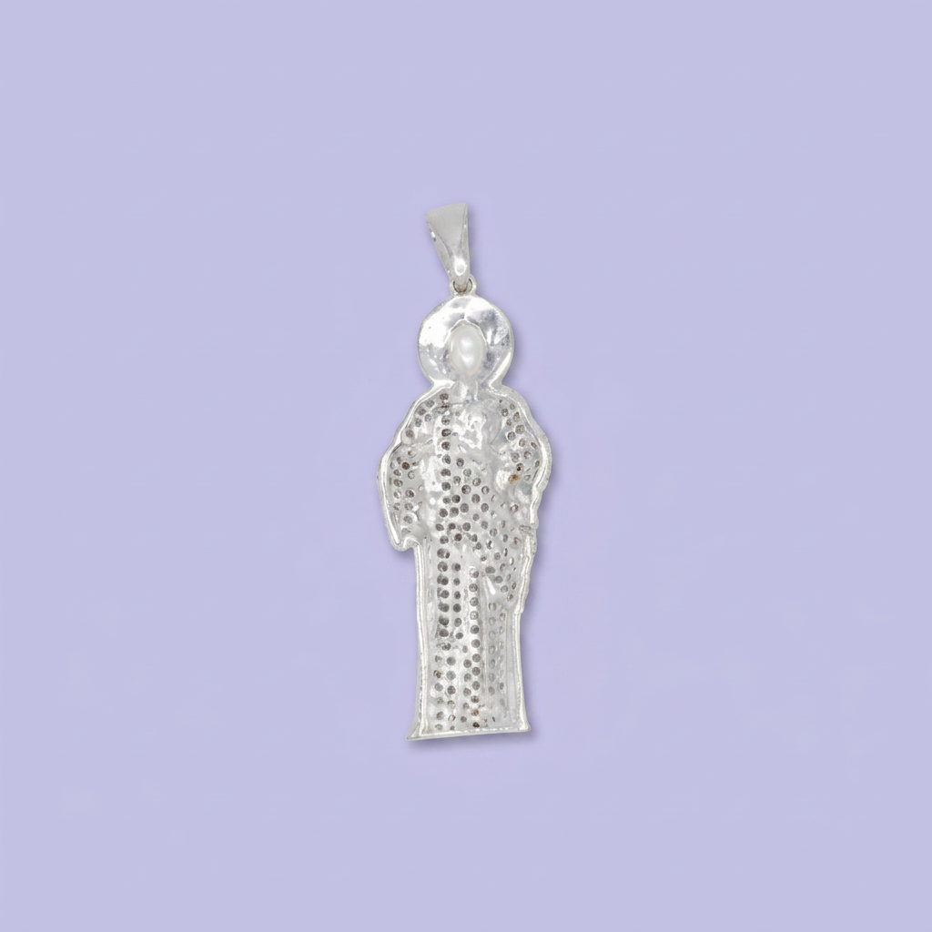 Dije Bulto de Plata .925 San Judas con Zirconias Brillantes mod. 2542