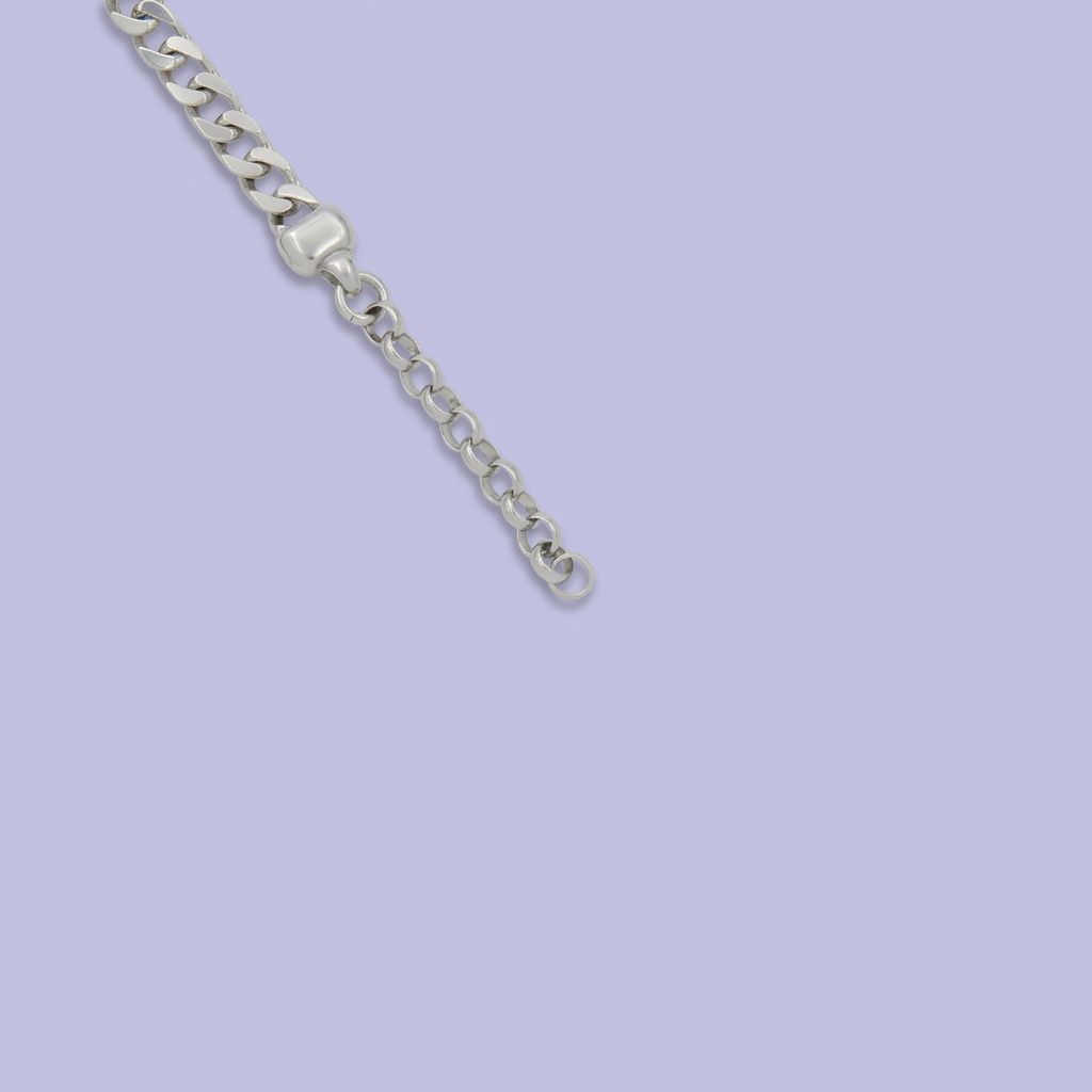 Esclava de Plata .925 Semihueca de Tejido Barbado con Rodio mod. 2322