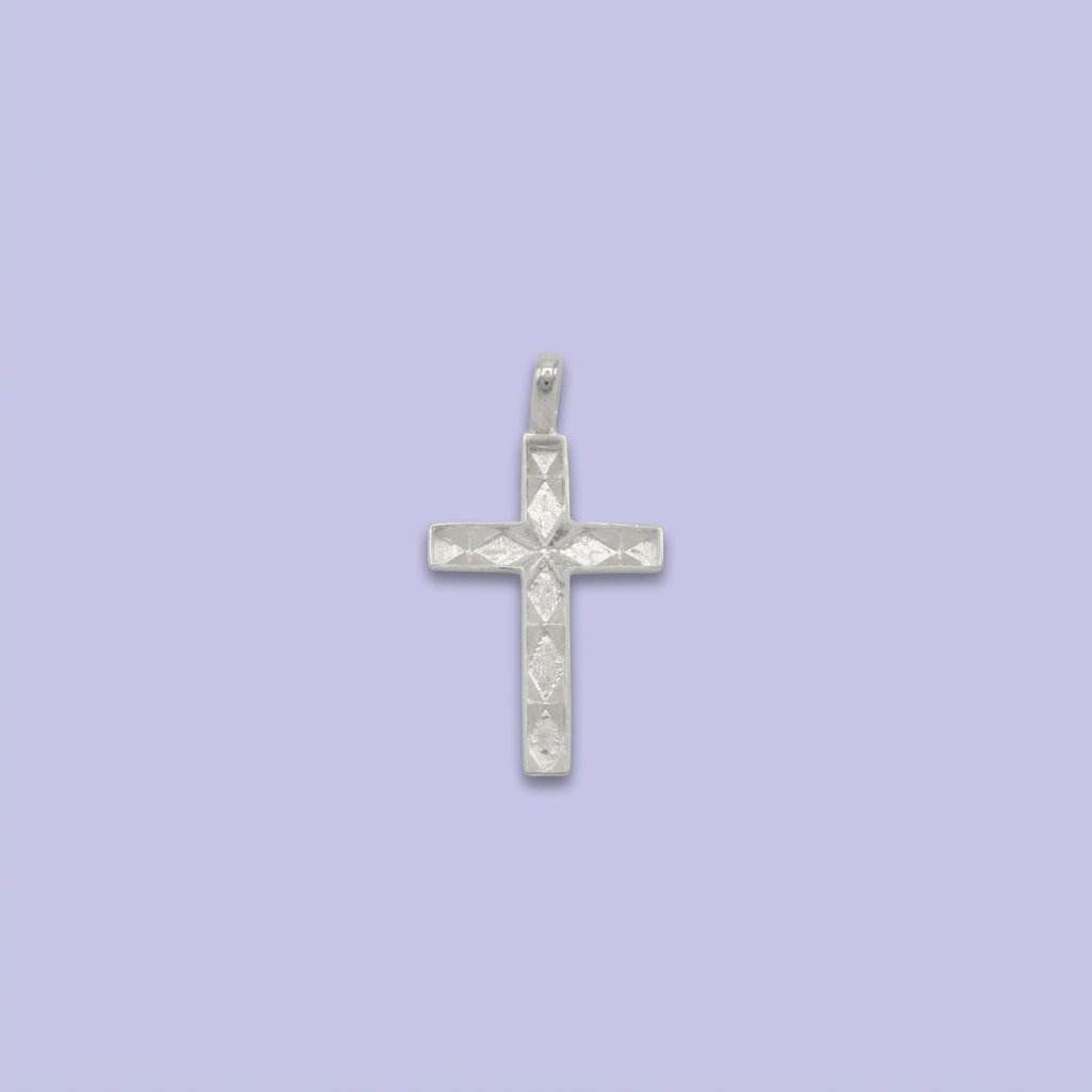 Dije de Plata .925 Cruz Facetada Diamantada mod. 2692