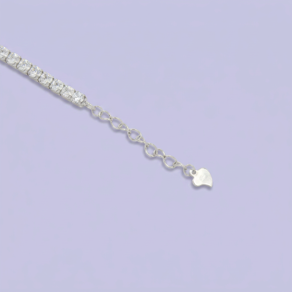 Pulsera de Plata .925 Tejido Tenis de Diseño Fino con Zirconias Brillantes mod. 2380