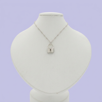 Gargantilla de Plata .925 Candado Brillante y Hueco mod. 2433