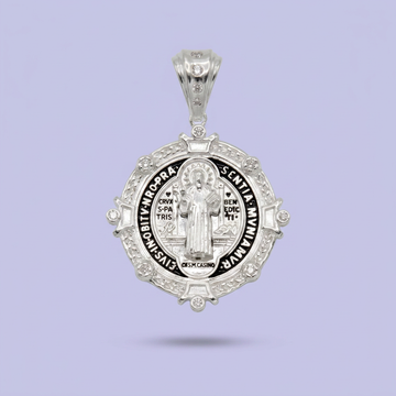 Medalla de Plata .925 San Benito Diamantado mod. 2697