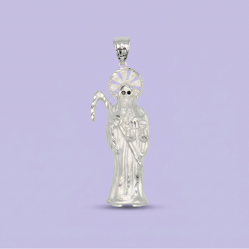 Dije de Plata .925 Santa Muerte Diamantada con Zirconias mod. 2603
