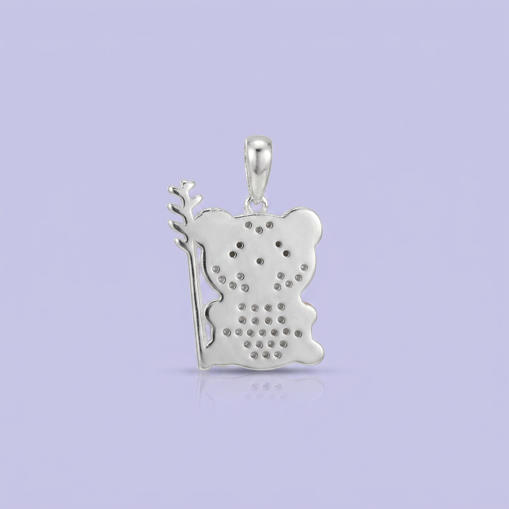 Dije de Plata .925 Panda y Bambú Detallado con Zirconias mod. 2640