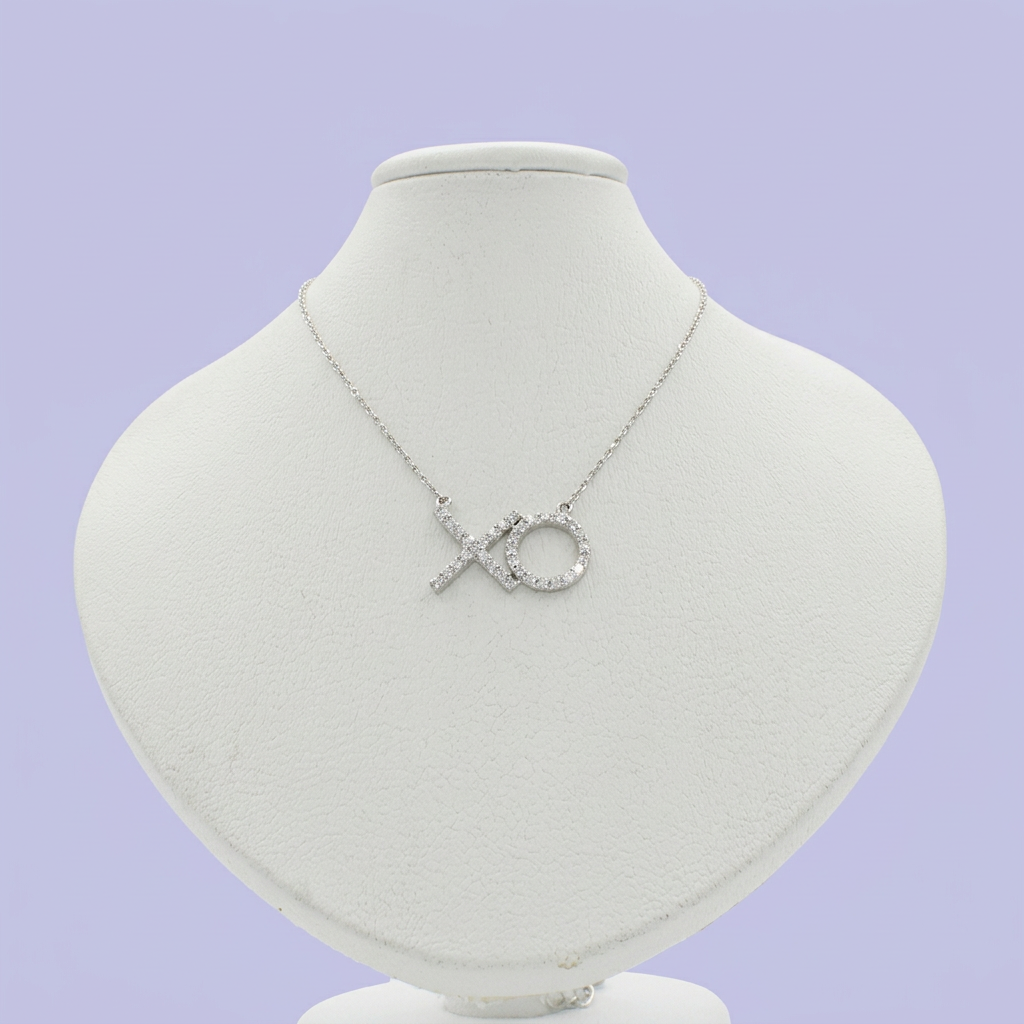 Gargantilla de Plata .925 Iniciales XO con Zirconias mod. 2222