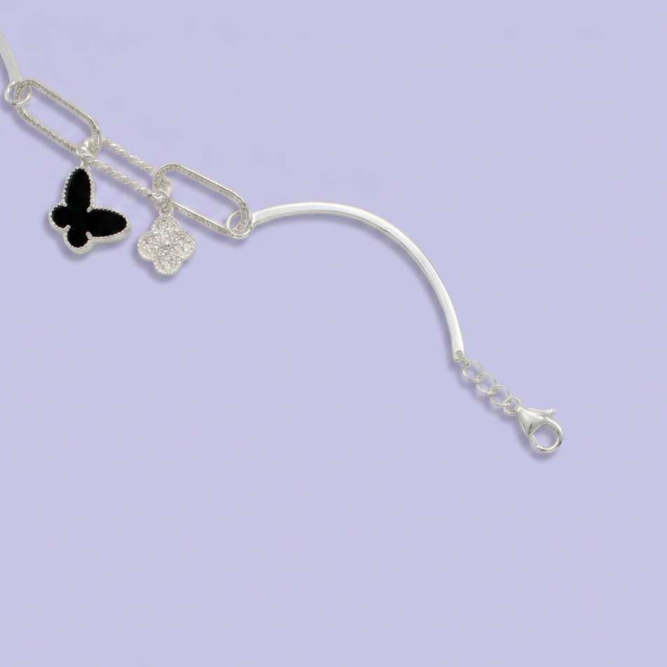 Pulsera de Plata .925 de Mariposa con Incrustación de zirconias mod. 2699
