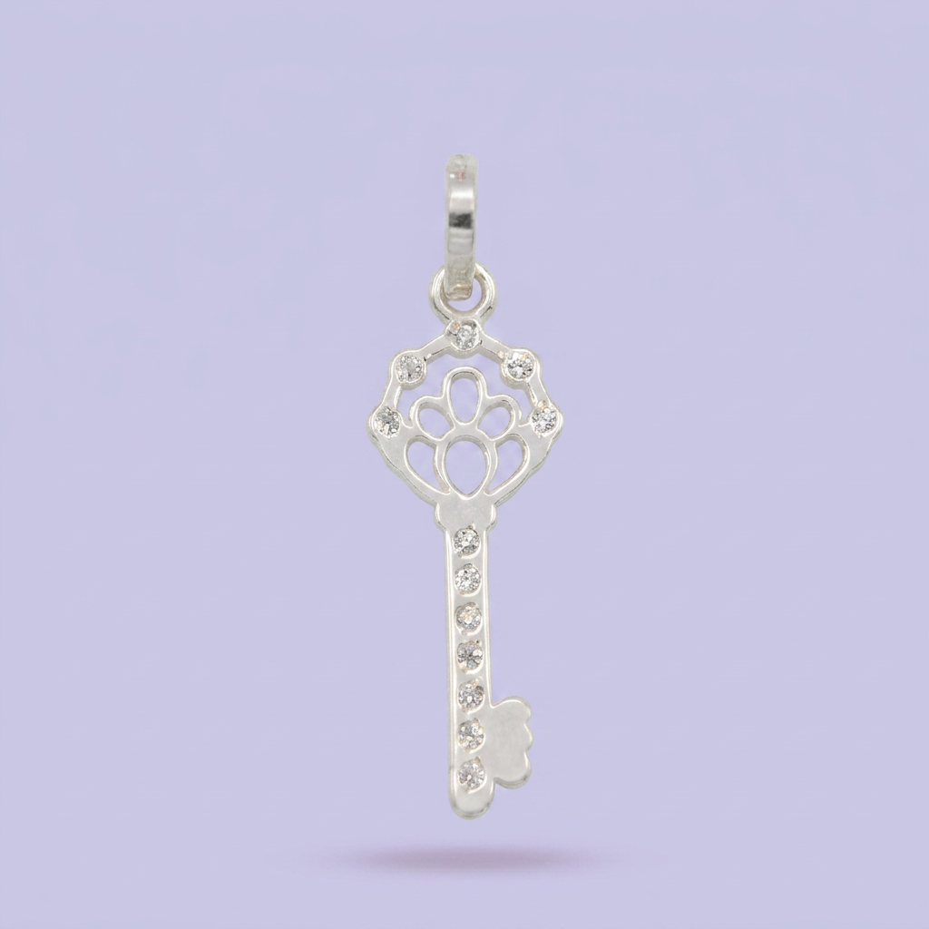 Dije de Plata .925 Llave con Zirconias Finas mod. 2515