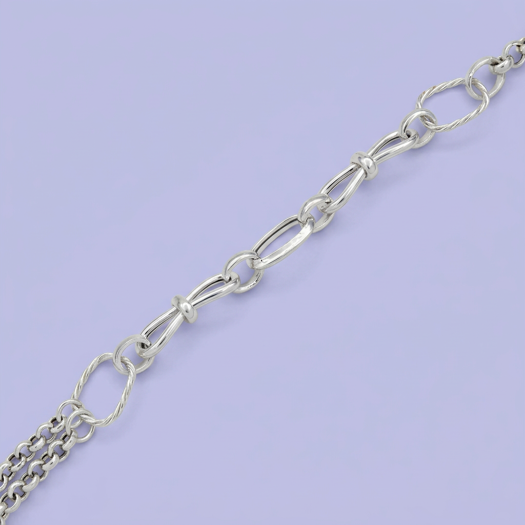 Pulsera de Plata .925 Eslabones en Forma de Infinito mod. 2281