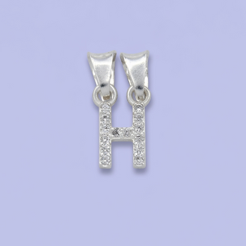Dije de Plata .925 Letra H con Incrsutado de Zirconias mod. 2202