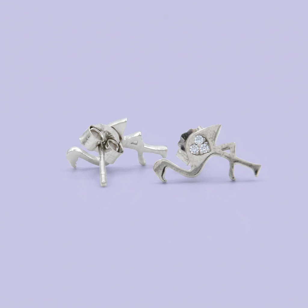 Arete de Plata .925 de Flamingos con Zirconias mod. 2127