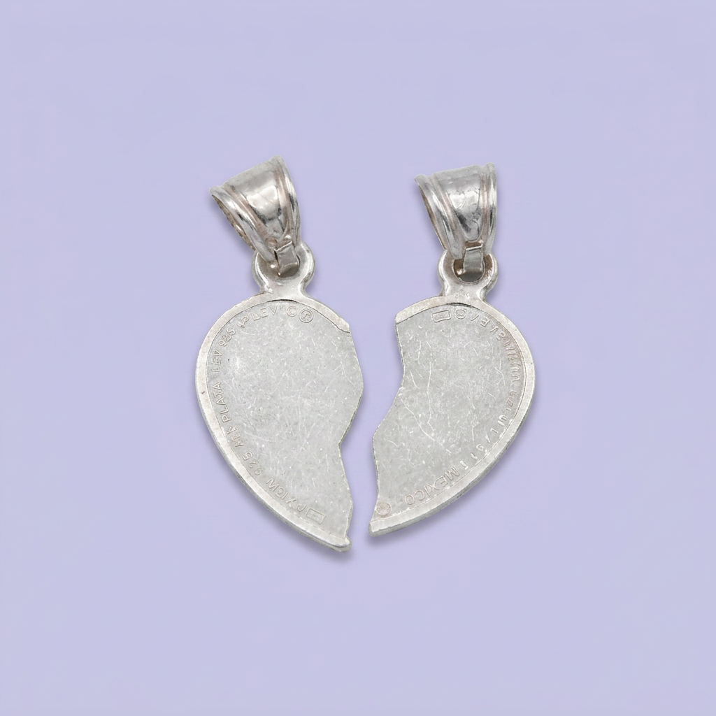 Dije de Plata .925 Corazón Fino en Pareja mod. 2508