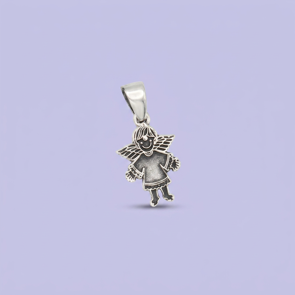 Dije de Plata .925 Angelito con Pavonado Especial mod. 2553