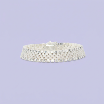 Pulsera de Plata .925 Tejido Ensamblado Especial Hueco con Tonos Mate y Brillantes mod. 2649