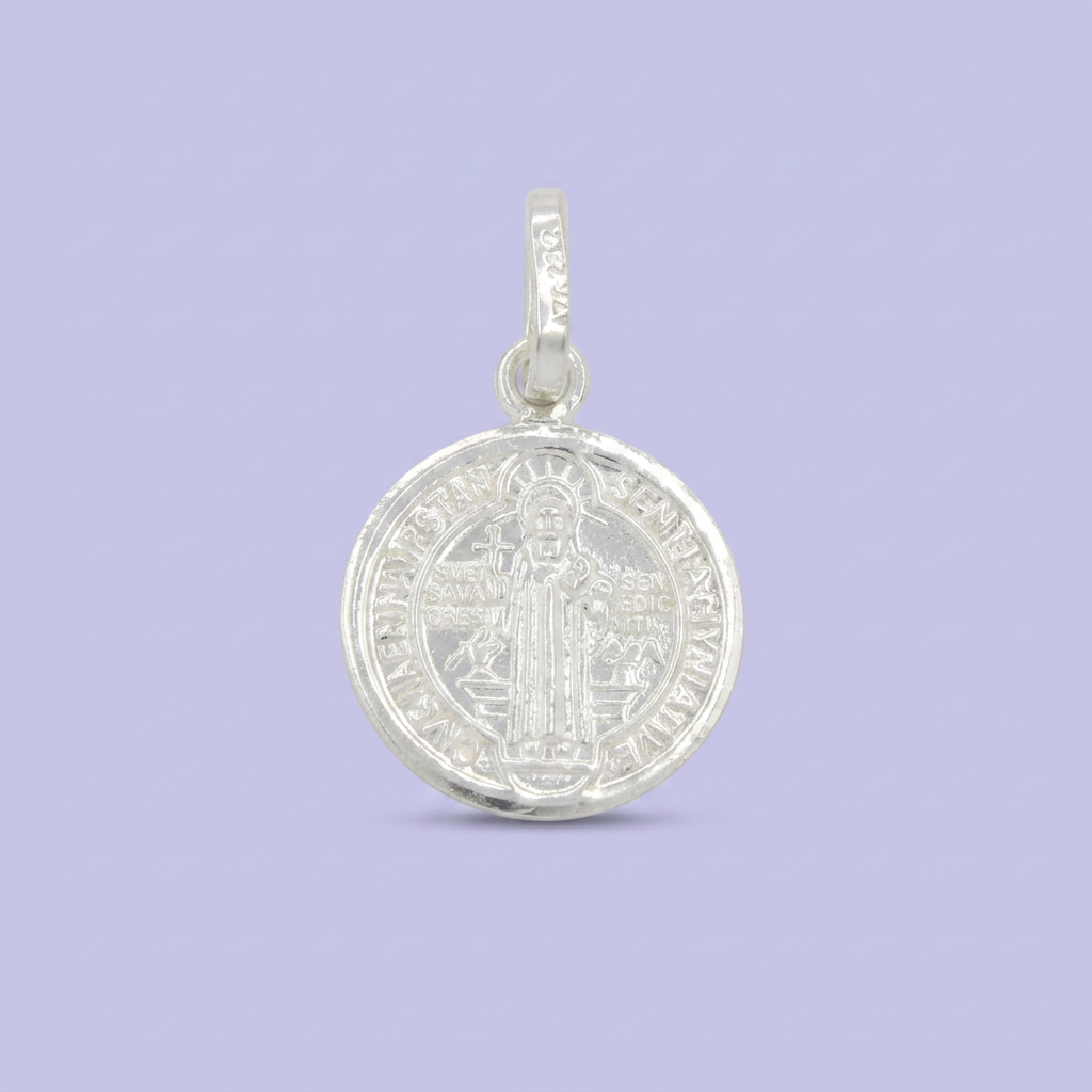 Medalla de Plata .925 de San Benito con Sello Brillante mod. 2756