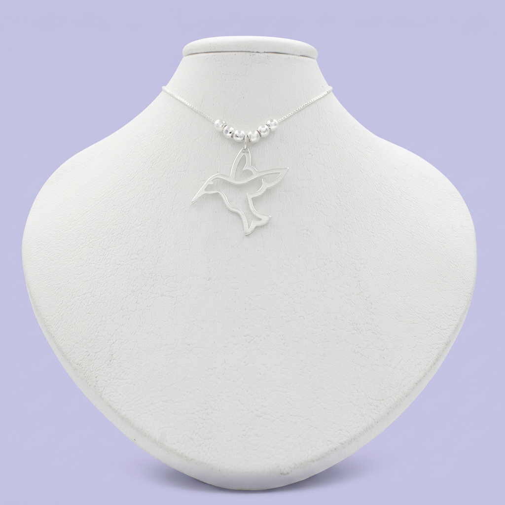 Gargantilla de Plata .925 con Dije Silueta de Colibrí mod. 2109