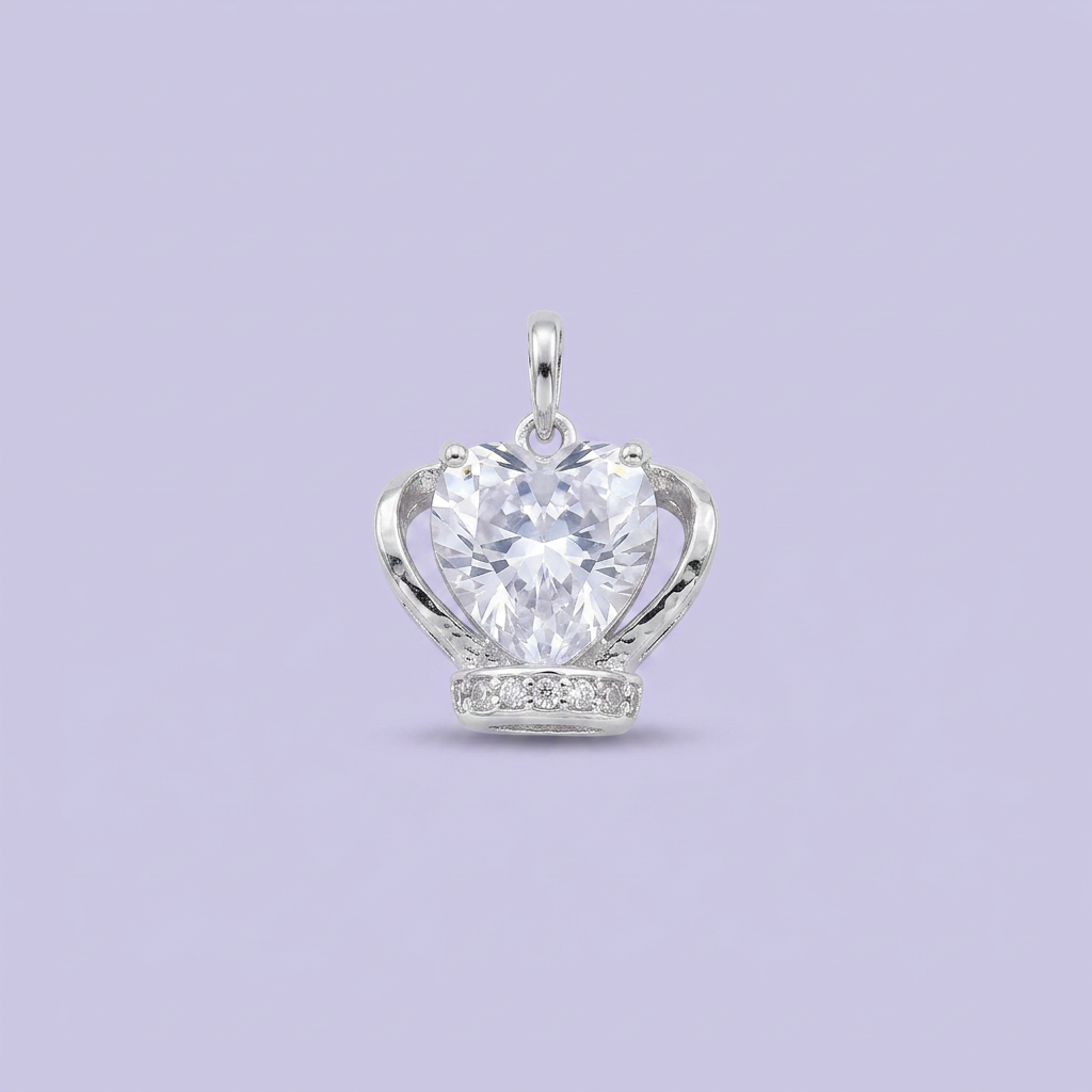 Dije de Plata .925 Corona con Zirconia Brillante mod. 2499