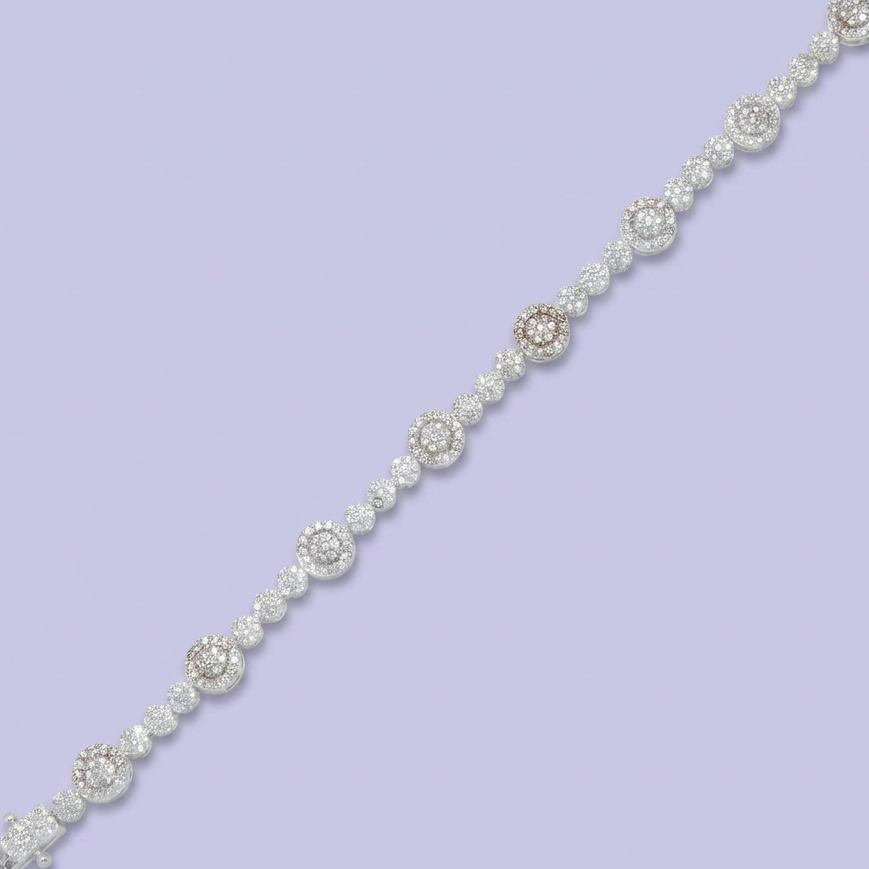 Pulsera de Plata .925 de Circulos con Incrustación de zirconias mod. 2674