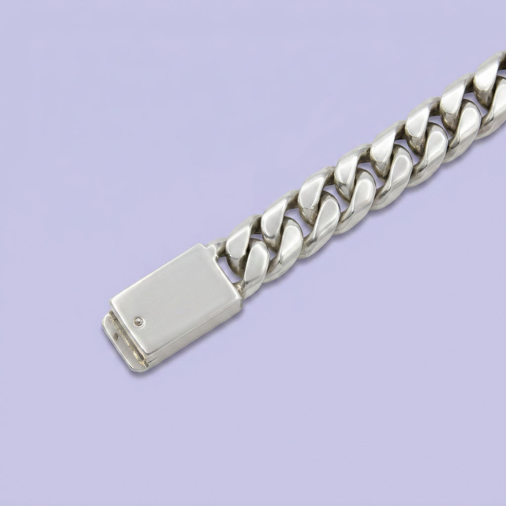 Pulsera de Plata .925 Tejido de Taller Barbada Solido mod. 2452