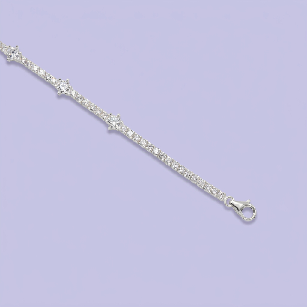 Pulsera de Plata .925 Elegante de Zirconias Finas mod. 2700