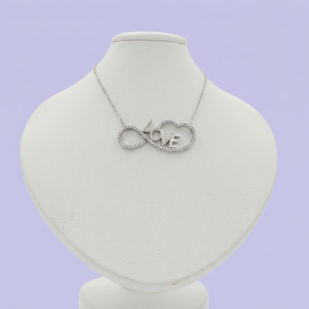 Gargantilla de Plata .925 Diseño LOVE con Zirconias y Corazón mod. 2431