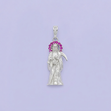 Dije de Plata .925 Santa Muerte Adornada con Zirconias mod. 2191