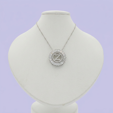 Gargantilla de Plata .925 con Dije de Inicial Z Incrustada de Zirconias mod. 2423