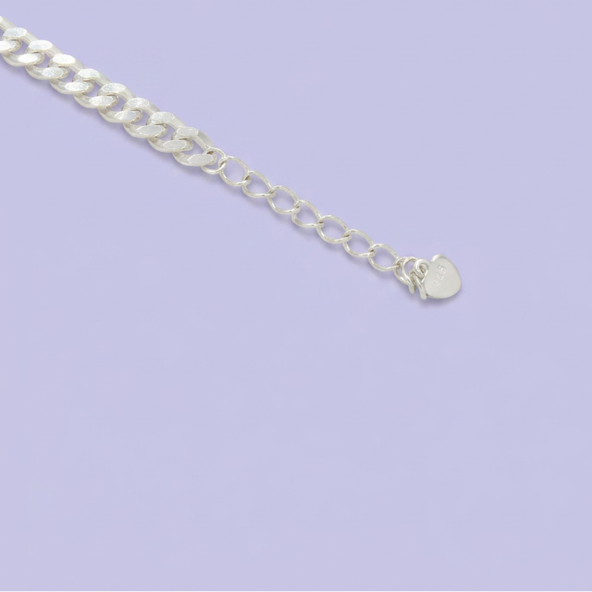 Pulsera de Plata .925 Tejido Barbado con Placa de la Fortuna con Zirconia mod. 2738