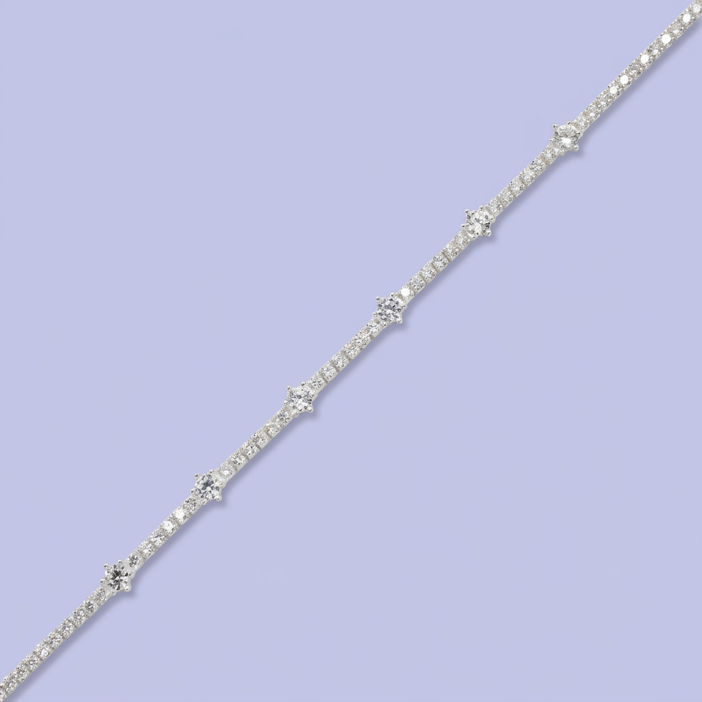 Pulsera de Plata .925 Elegante de Zirconias Finas mod. 2700