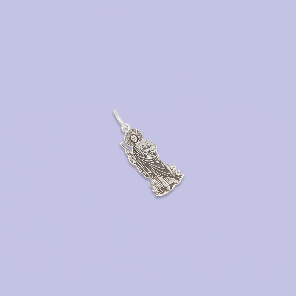 Dije de Plata .925 con Imagen de San Judas en Diseño Plano mod. 2557