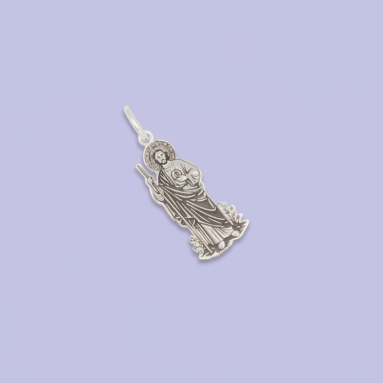 Dije de Plata .925 con Imagen de San Judas en Diseño Plano mod. 2557