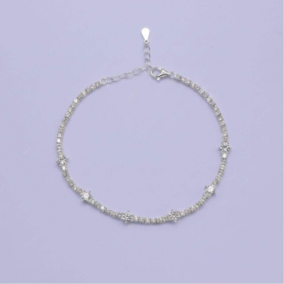 Pulsera de Plata .925 Elegante de Zirconias Finas mod. 2700
