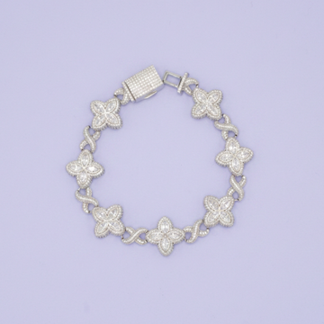Pulsera de Plata .925 Flores Blancas mod. 2811