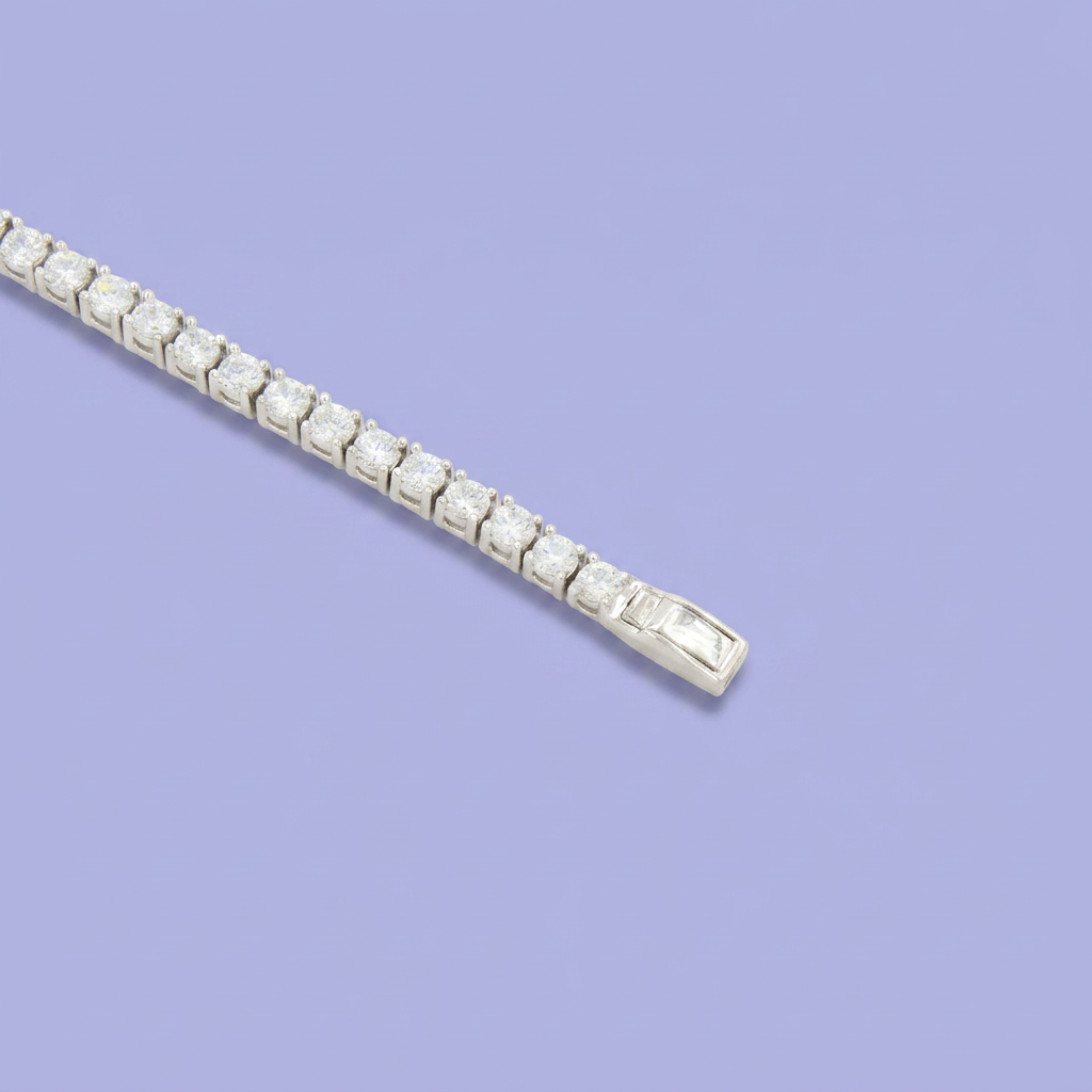 Pulsera de Plata .925 Tejido Tenis de Diseño Elegante con Zirconias Brillantes mod. 2372