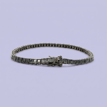 Pulsera de Plata .925 Color Negro y Tejido Tenis con Zirconias Oscuras mod. 2376