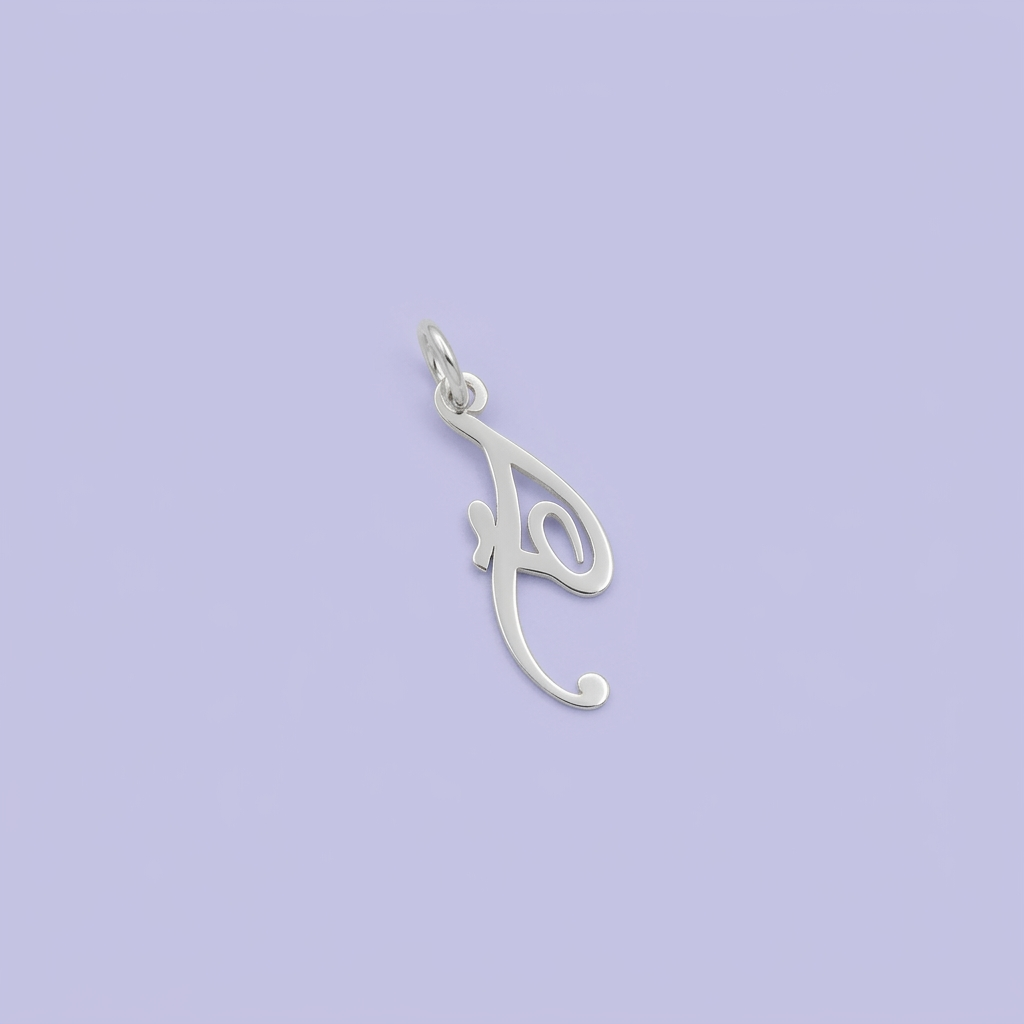 Dije de Plata .925 Letra F Cursiva Lisa mod. 2206