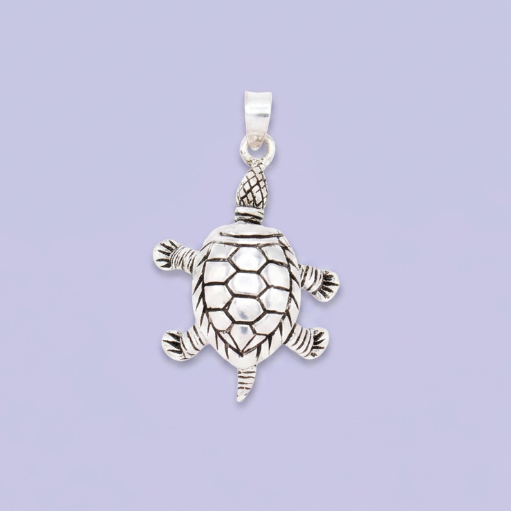 Dije de Plata .925 Tortuga Especial Grande y Brillante mod. 2856
