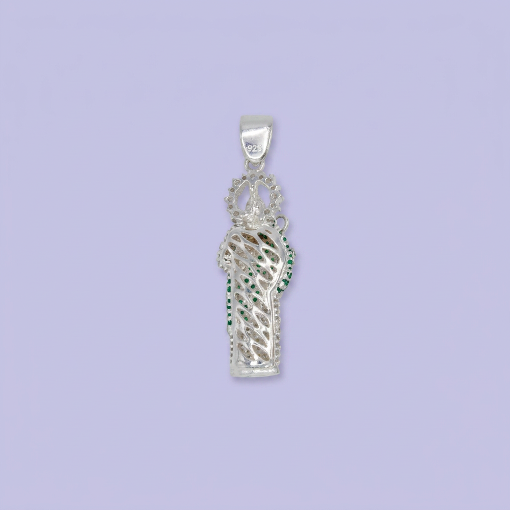 Dije Bulto de Plata .925 San Judas con Zirconias de Tono Verde mod. 2543