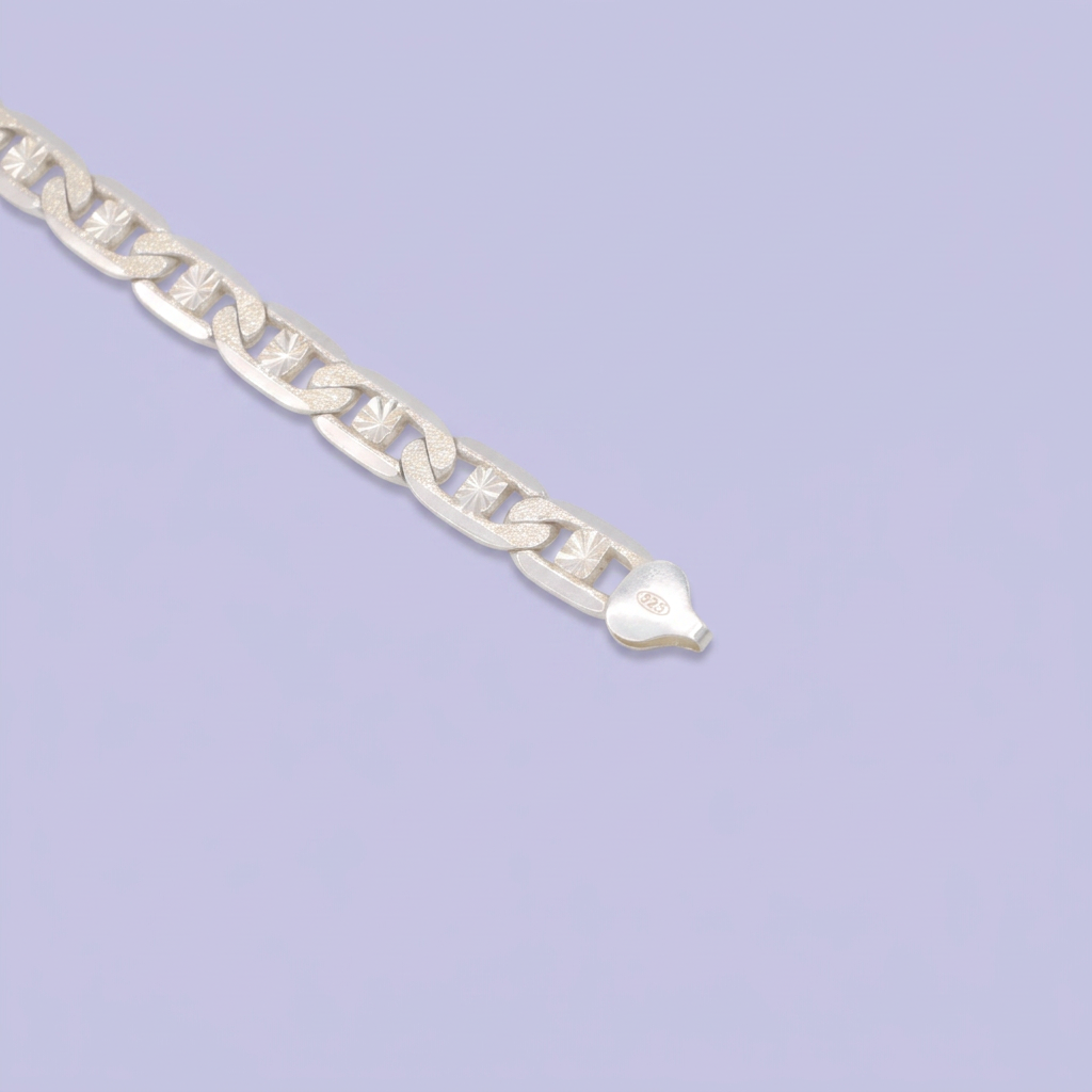 Pulsera de Plata .925. Con Tejido de Navaja y Diseño de Estrella mod. 3231