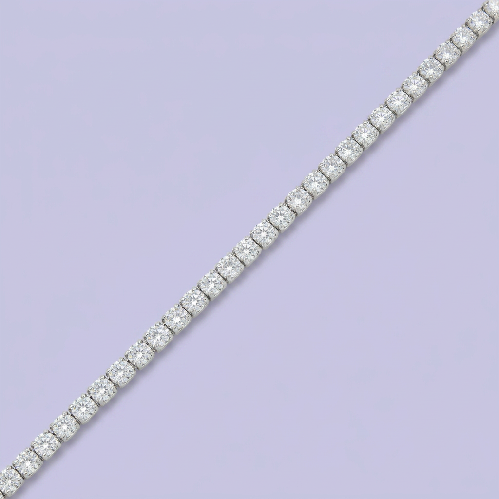 Pulsera de Plata .925 Tejido Tenis de Diseño Fino con Zirconias Brillantes mod. 2380